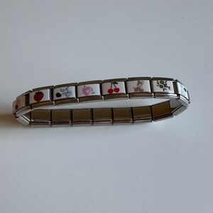 Brandy Melville Silver Charm Bracelet with Colorful Accents